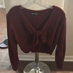 cropped maroon shein sweater, size M